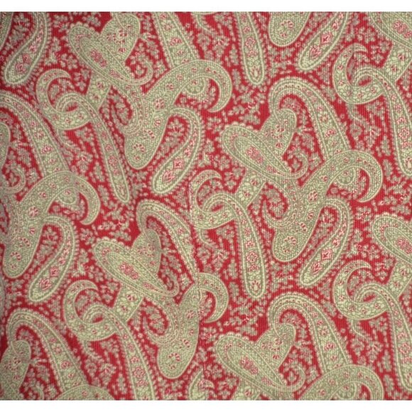 Tommy Hilfiger Ladies L Red Gold Paisley Pearl Snap Shirt Size L Holiday Western - Picture 7 of 9